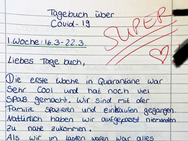 Ausschnitt Corona Tagebuch